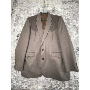 Circle S Boise Western SuitCoat Mens 44L Grayish Taupe Cowboy Blazer Jacket NWOT